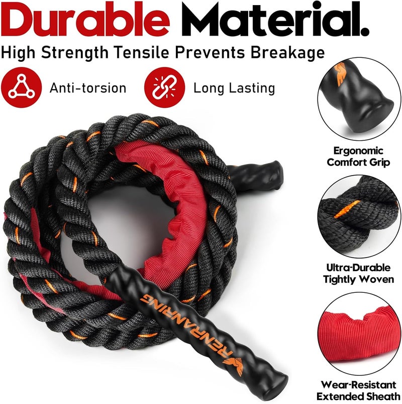 RENRANRING Weighted Jump Rope for Men and Women, 3lb 4lb 5lb Adult Heavy Skipping Rope, Jumprope for Fitness,Workout Equipment, Fitness Equipment for Home Gym Exercise,Improve Strength and Building Muscle - Image 2